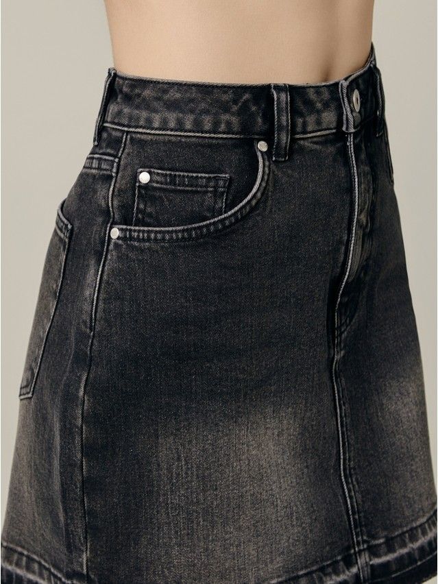 Denim skirt CONTE ELEGANT CON-687, s.170-94, washed black - 7