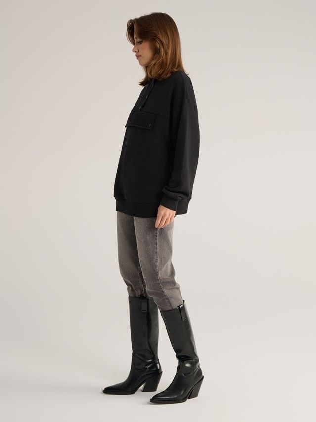 Women's polo neck shirt CONTE ELEGANT LD 2836, s.170-92, black - 3
