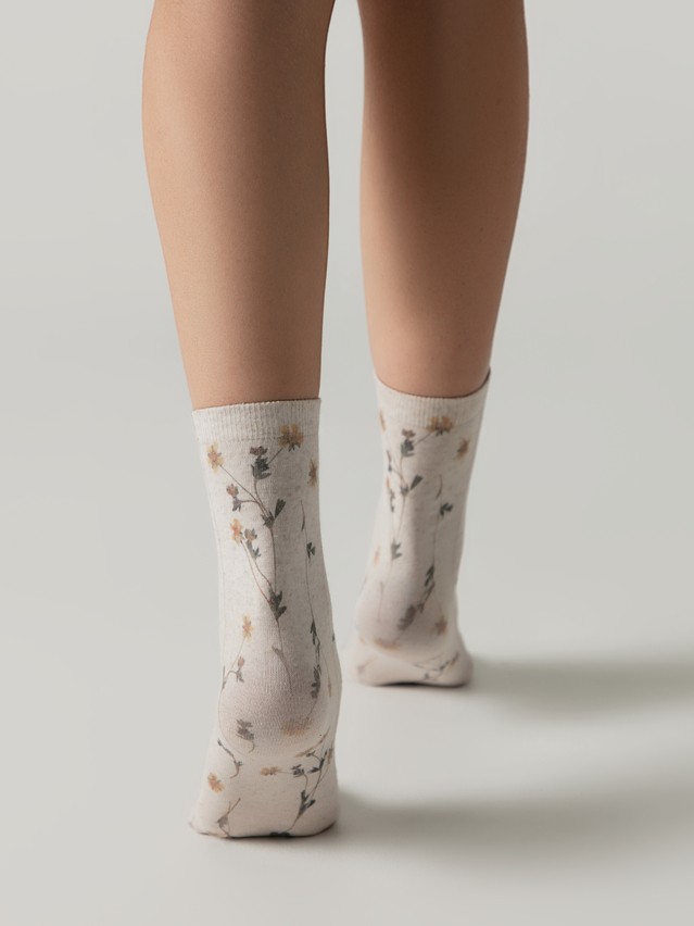 Women's socks CONTE FLOWERS, s.23-25, 1153 beige - 5