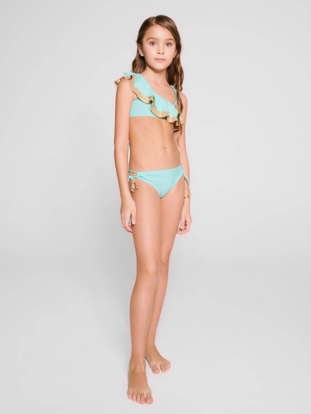 Swimming costume for girls CONTE ELEGANT GOLD WAVES, s.110,116-56, sky blue - 3