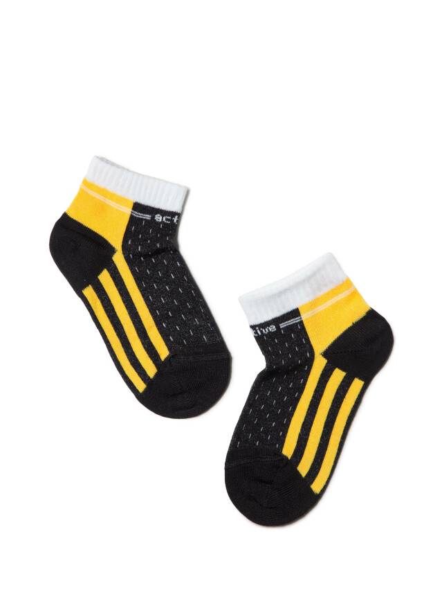 Children's socks CONTE-KIDS ACTIVE, s.18-20, 308 black-yellow - 1