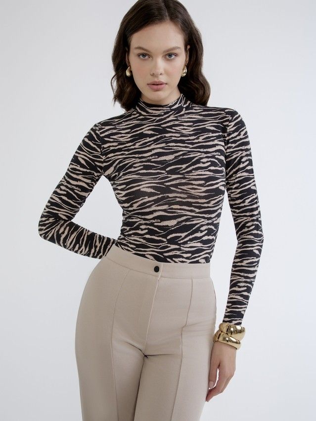 Women's bodysuit CONTE ELEGANT LBD 2900, s.170-84-90, latte-black zebra - 4