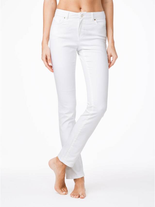 Denim trousers CONTE ELEGANT CON-43W, s.170-102, white - 1