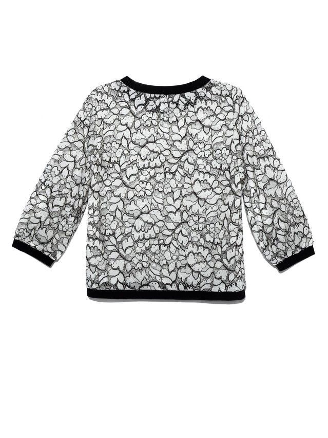 Women's polo neck shirt CONTE ELEGANT LD 904, s.170-100, off-white-black - 2