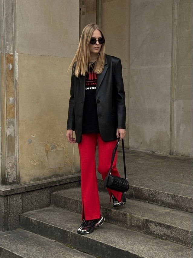 Women's trousers CONTE ELEGANT LBK 2595, s.164-102, tomato - 2