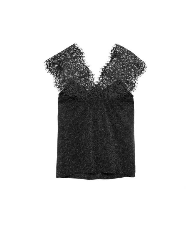 Women's polo neck shirt CONTE ELEGANT LD 1152, s.170-100, black-silver - 3