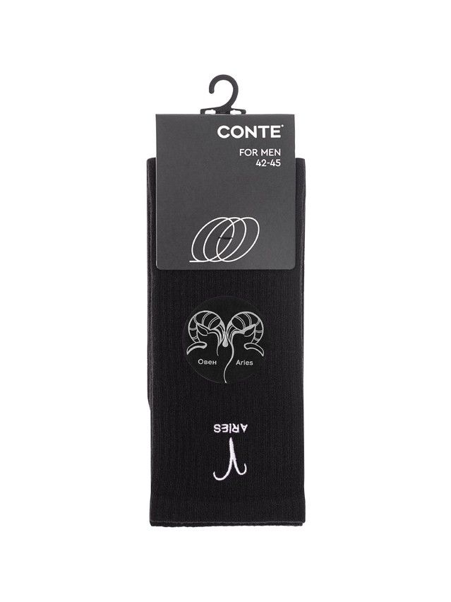 Men's socks CONTE, s.27-29, 666 black - 4