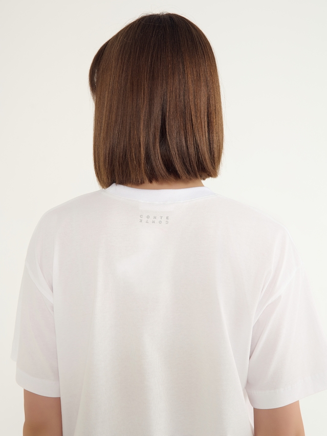 Women's polo neck shirt CONTE ELEGANT LD 3032, s.170-92, white-monaco - 5