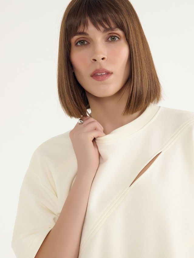 Women's polo neck shirt CONTE ELEGANT LD 3071, s.170-88, ecru - 3