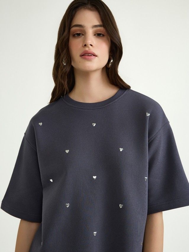 Women's polo neck shirt CONTE ELEGANT LD 3154, s.170-84, graphite - 2