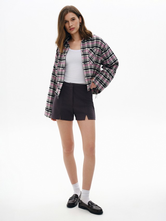 Women's shirt CONTE LRU 3504, s.170-88-94, black-pink check - 3