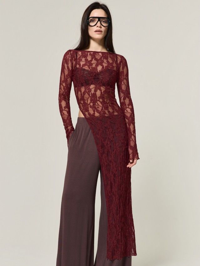 Women's polo neck shirt CONTE LD 3501, s.170-84, burgundy - 3