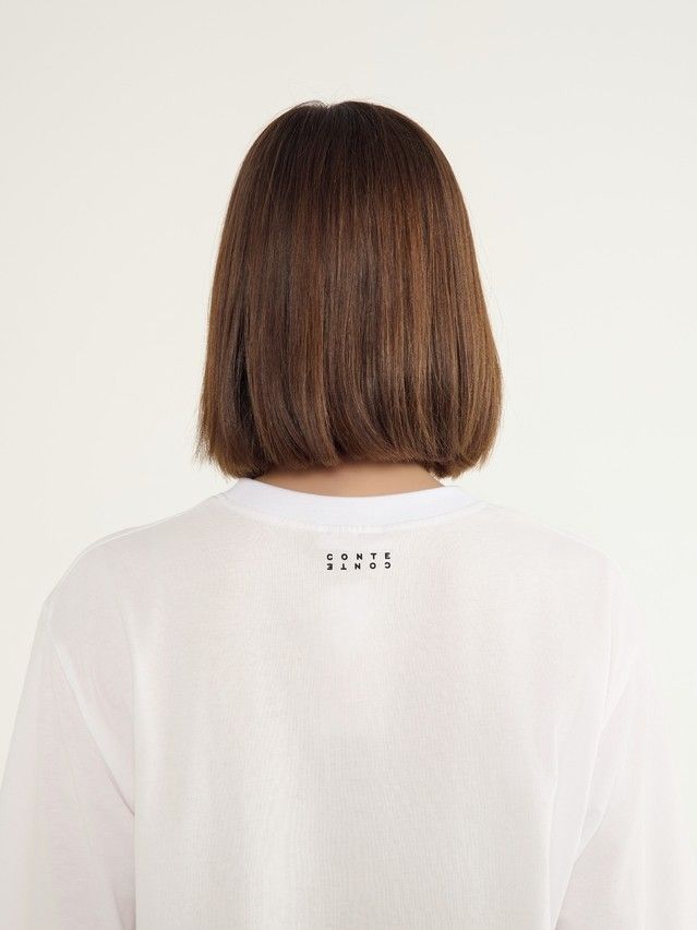 Women's polo neck shirt CONTE ELEGANT LD 3034, s.170-92, white-je ne sais pas - 2