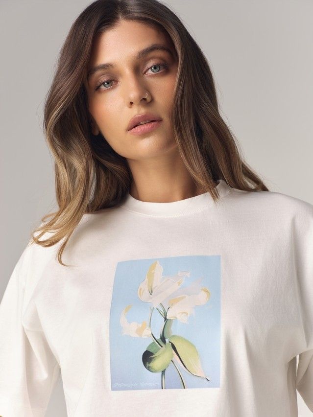 Women's polo neck shirt CONTE LD 3469, s.170-84, milk-tulip - 3