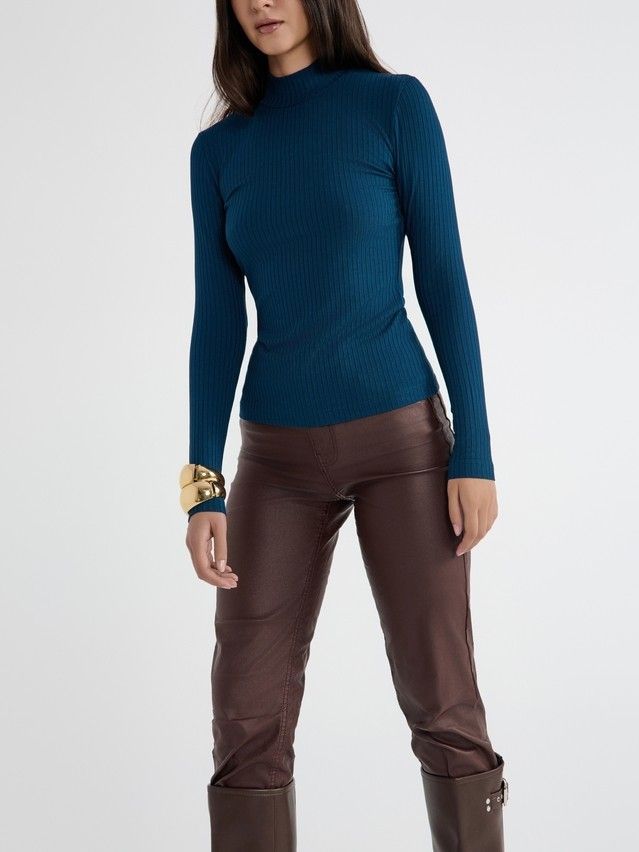Women's polo neck shirt CONTE ELEGANT LD 2797, s.170-92, teal - 3