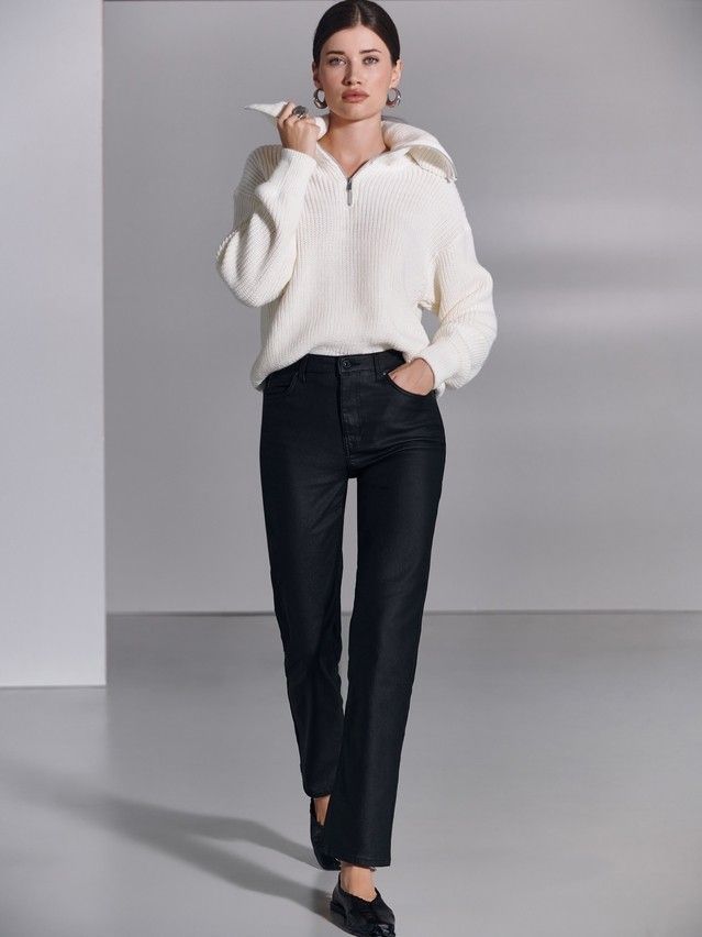 Denim trousers CONTE ELEGANT CON-710, s.170-102, black - 1
