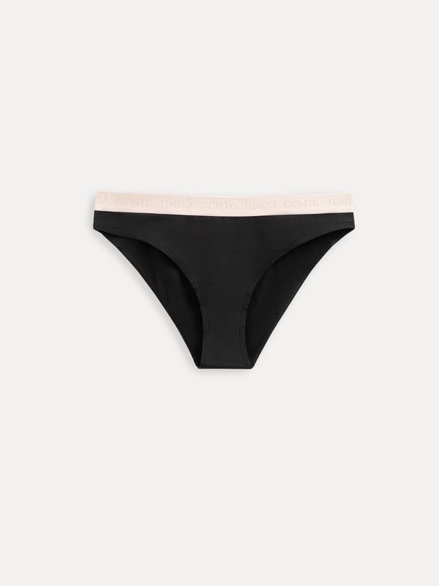 Women's panties CONTE ELEGANT PRINT DOTS LB 2545, s.90, black-beige - 3