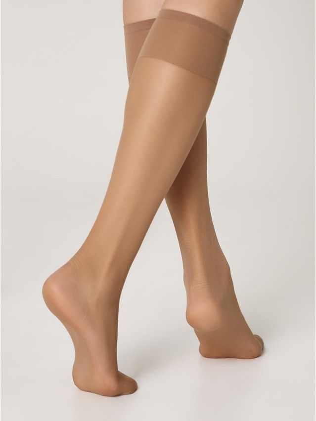 Women's knee high socks CONTE ELEGANT SOLO 20 (2 pairs),s.23-25, bronz - 2