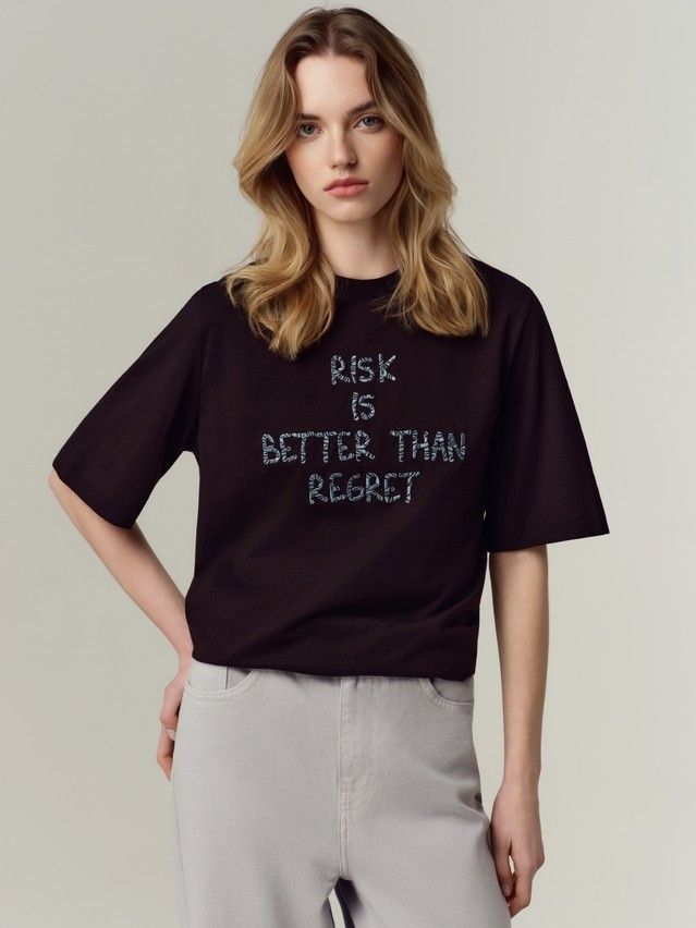 Women's polo neck shirt CONTE LD 3452, s.170-88, black-risk - 3