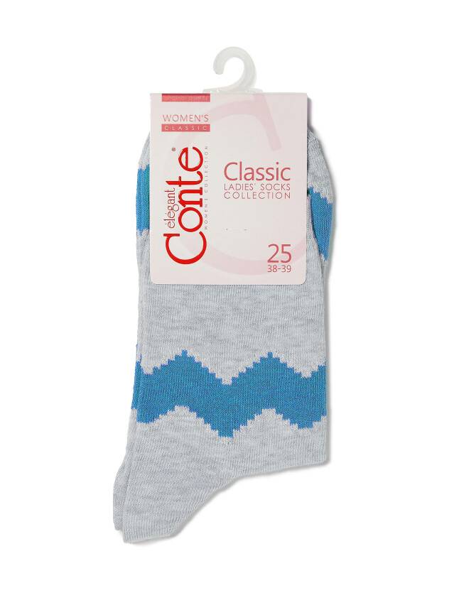 Women's socks CONTE ELEGANT CLASSIC, s.23, 065 grey-turquoise - 3