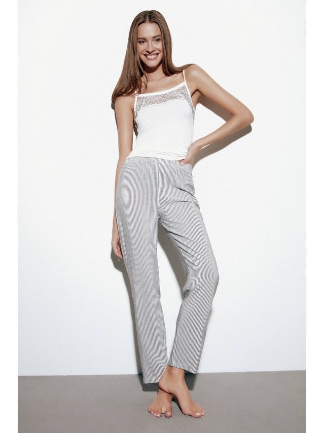 Pyjama trousers CONTE ELEGANT FUSION TA0018, s.170-90, white with black - 1