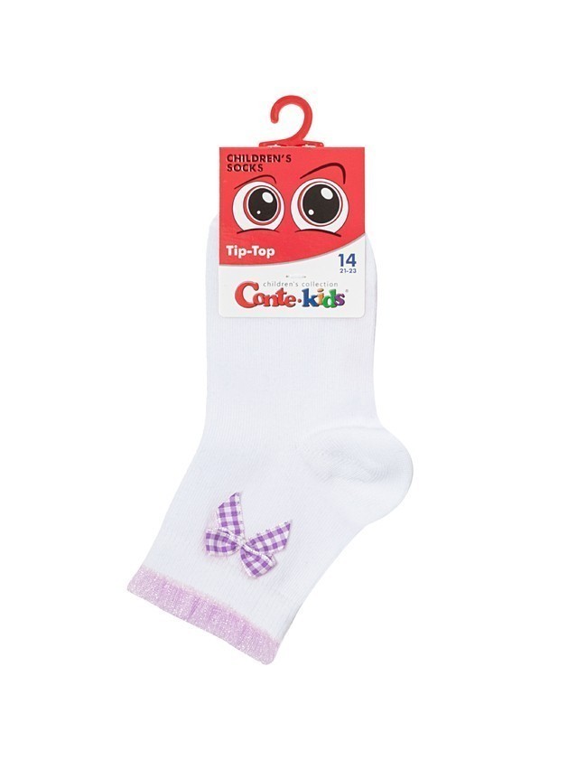 Children's socks CONTE-KIDS TIP-TOP, s.12, 1000 white-lilac - 6