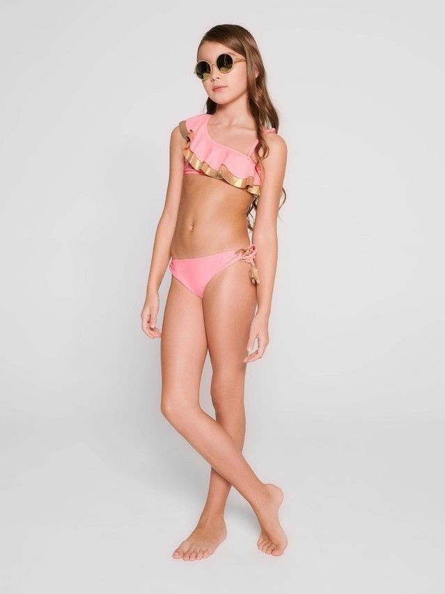 Swimming costume for girls CONTE ELEGANT GOLD WAVES, s.110,116-56, rose pink - 2