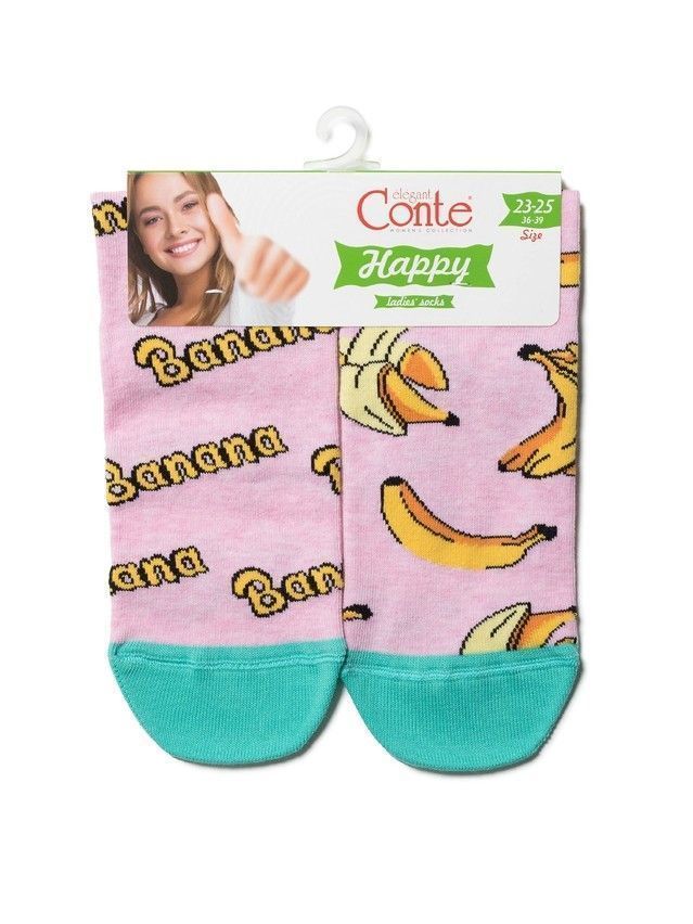 Women's cotton socks HAPPY 18C-227SP, s. 36-39, 166 light pink - 3