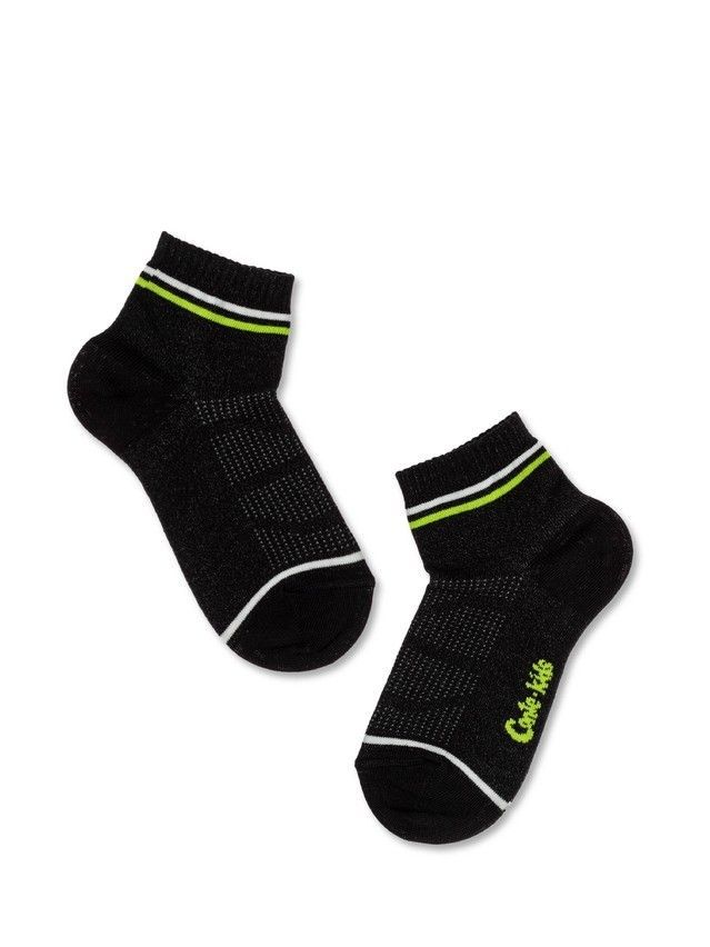 Children's socks ACTIVE (short) 13S-34SP, s.24-26, 508 black-light green - 4