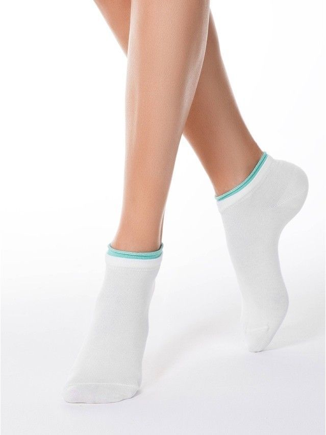 Women's socks CONTE ELEGANT ACTIVE, s.23, 035 white-pale turquoise - 1