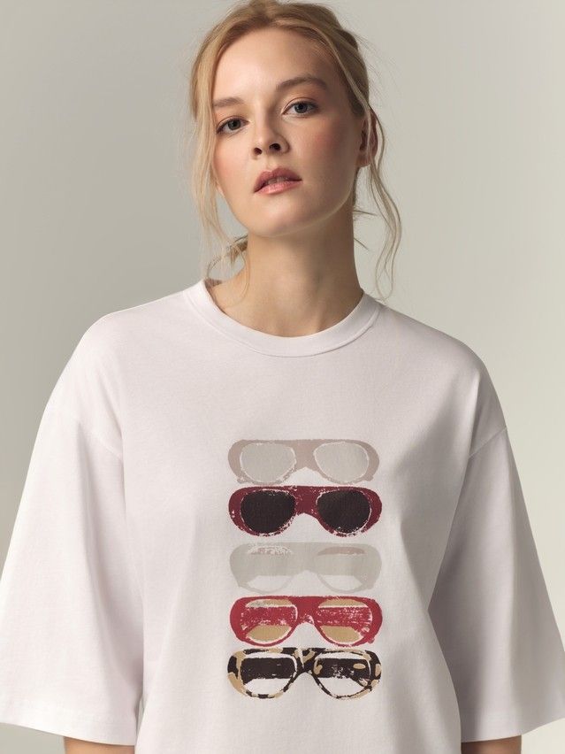 Women's polo neck shirt CONTE LD 3449, s.170-88, white-glasses - 4