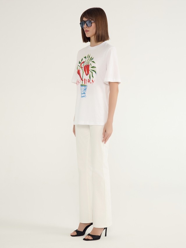 Women's polo neck shirt CONTE ELEGANT LD 3036, s.170-92, white-spicy italy - 2