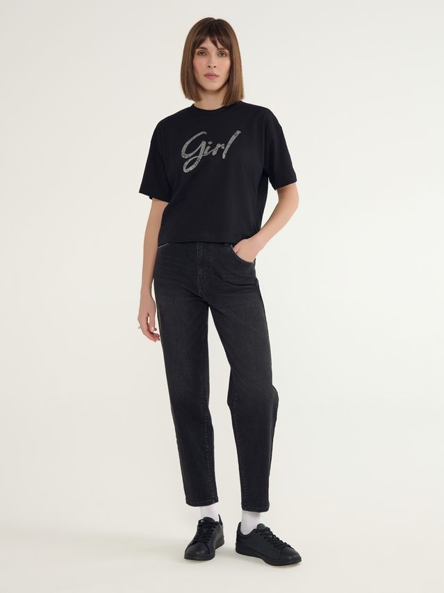 Women's polo neck shirt CONTE ELEGANT LD 3032, s.170-92, black-girl - 1