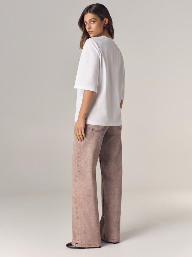 Women's polo neck shirt CONTE LD 3468, s.170-88, white-ice flowers - 4