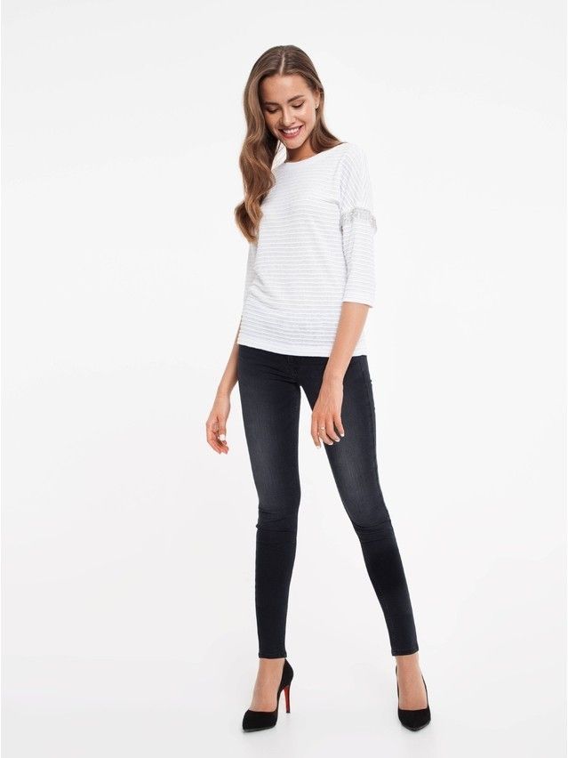 Women's polo neck shirt CONTE ELEGANT LD 853, s.170-92, white - 2