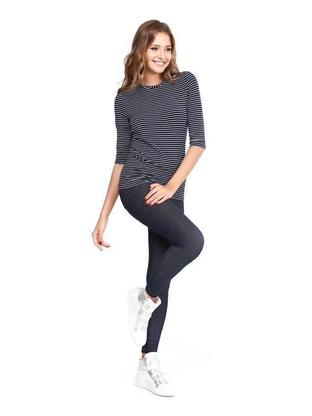 Women's polo neck shirt CONTE ELEGANT LD 620, s.158,164-84, dark blue-white - 2