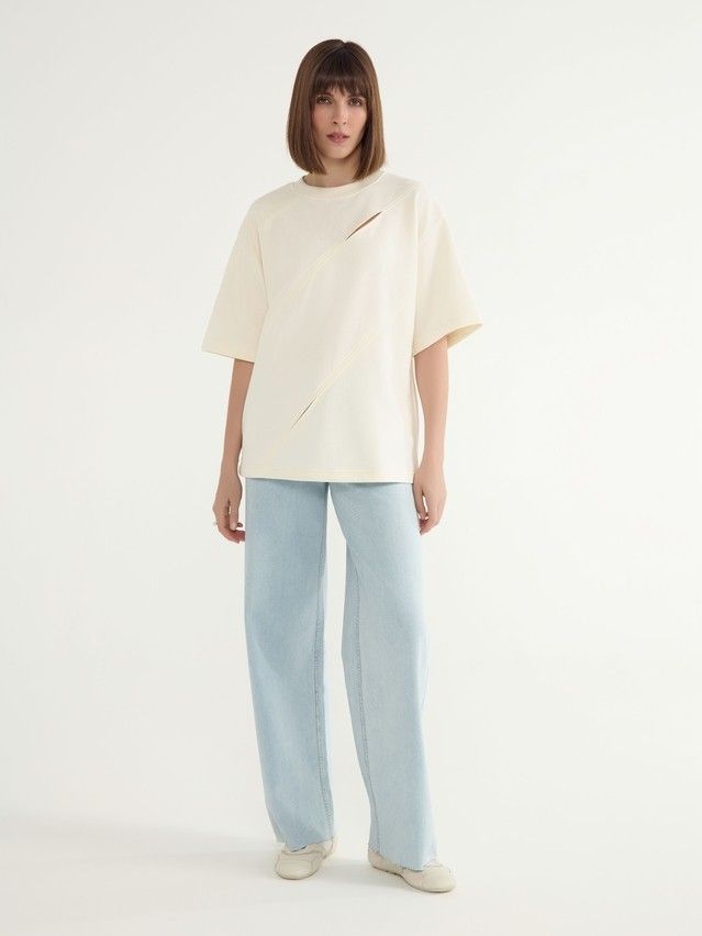 Women's polo neck shirt CONTE ELEGANT LD 3071, s.170-88, ecru - 1