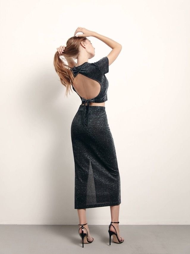 Women's polo neck shirt CONTE ELEGANT LD 1827, s.170-92, silver black - 4