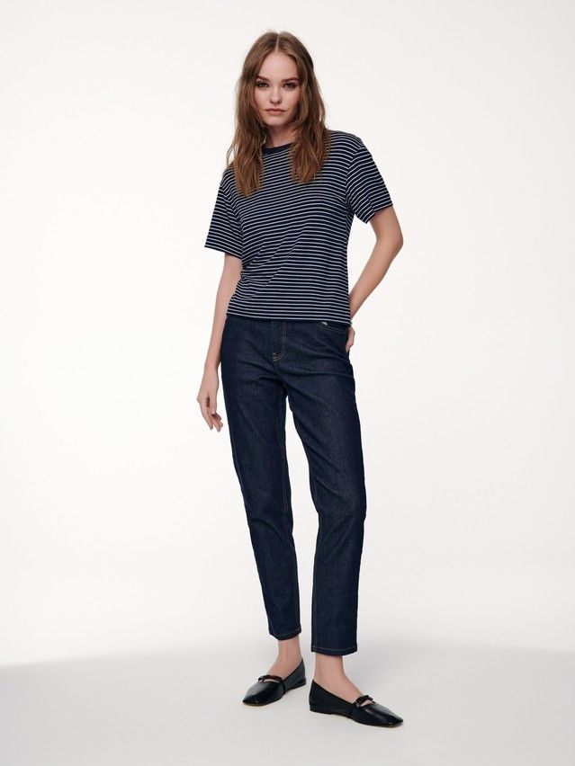 Women's polo neck shirt CONTE ELEGANT LD 2652, s.170-92, blue strip - 3