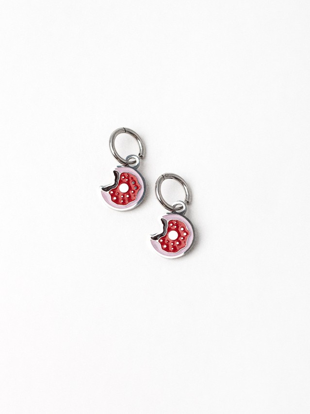 Metal earings CONTE donut (2 pieces),- 2