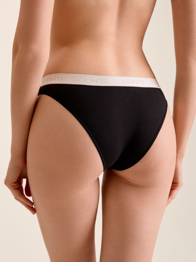 Women's panties CONTE ELEGANT PRINT DOTS LB 2545, s.90, black-beige - 2