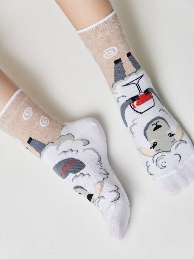 Women's cotton socks HAPPY 18С-227SP, rives. 36-39, 170 beige - 4