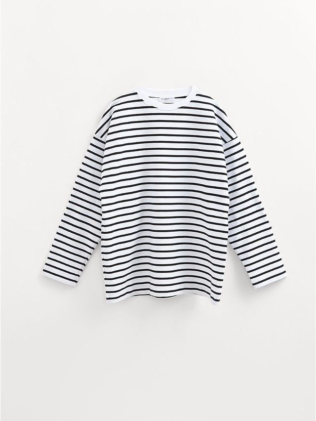 Women's polo neck shirt CONTE ELEGANT LD 3293, s.170-84, black-white strip - 1