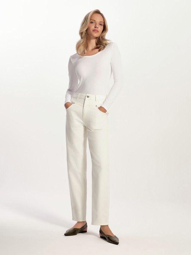 Denim trousers CONTE ELEGANT CON-726, s.170-102, off white - 1