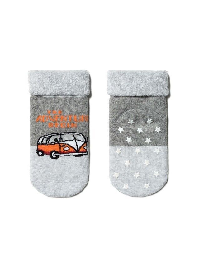 Children's socks SOF-TIKI (anti-slip, with lapel) 7S-62SP, s. 18-20, 473 gray - 1