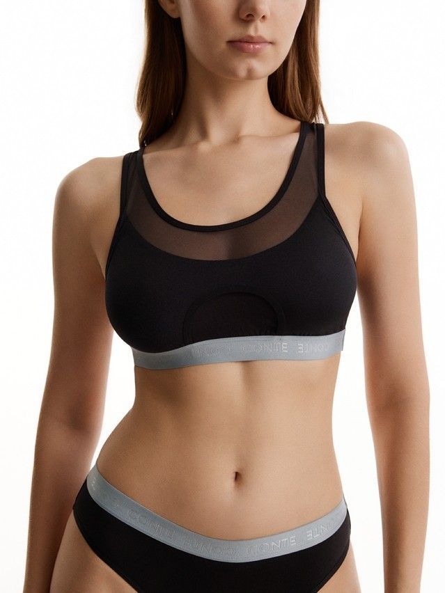 Women's top CONTE DOUBLE LINES LBE 3548, s.170-84, black-blue - 1
