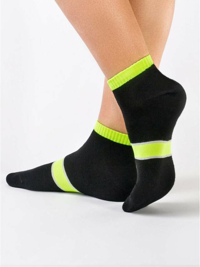 Women's socks CONTE ELEGANT CLASSIC, s.23, 066 black-lettuce green - 1