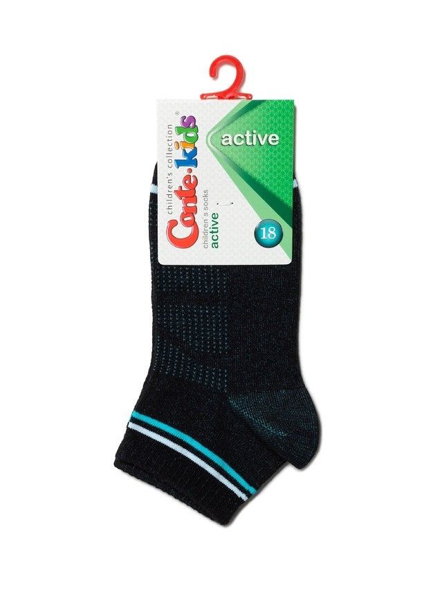 Children's socks ACTIVE (short) 13S-34SP, s. 24-26, 508 black-turquoise - 7