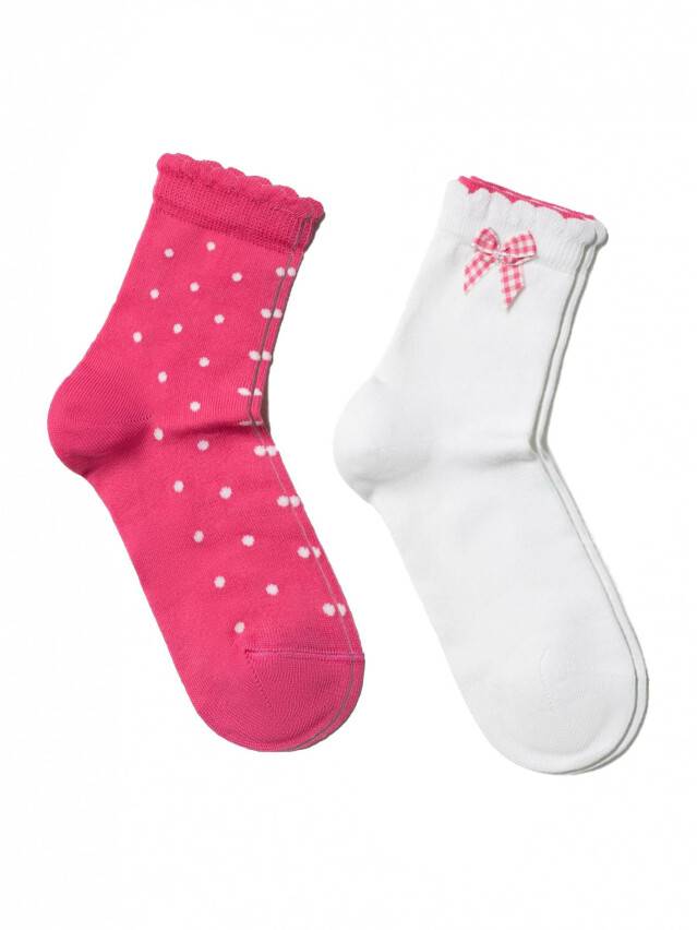 Children's socks CONTE-KIDS TIP-TOP (2 pairs),s.18-20, 705 white-pink - 1