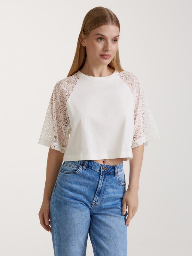 Women's polo neck shirt CONTE ELEGANT LD 3159, s.170-84, milk - 4